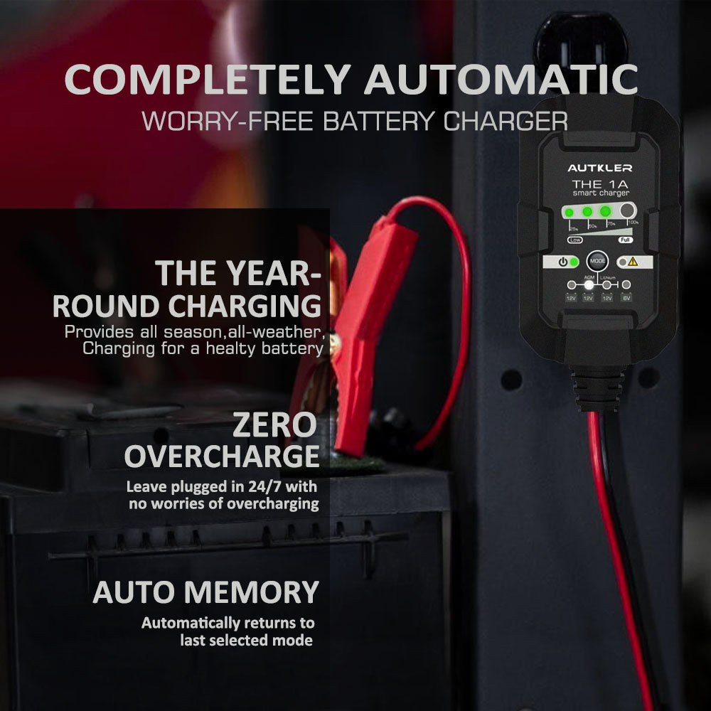 6V 12V Lead Acid Intelligent Battery Charger 1000mA 1A Ampere 12W Charger Maintainer