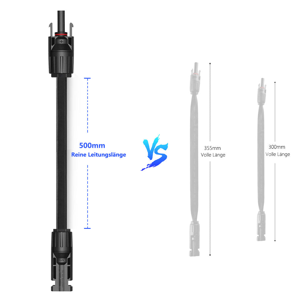 Solar Kits Flatcable IP67 MC4 Adapter Connector Cable For Camping Balcony photovoltaic