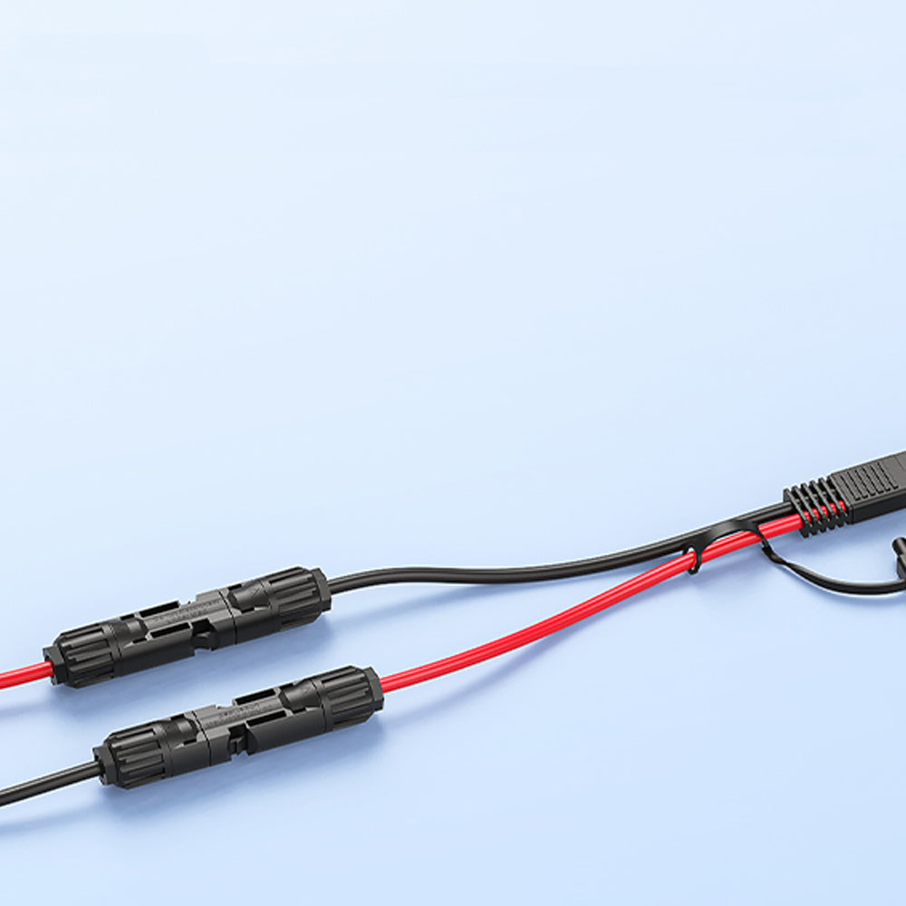 Solar Cable Compatible with MC4 Connector to SAE Adapter 10AWG Wire Cable 16.5in/42cm for RV Solar Panel