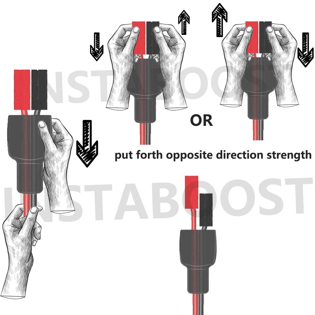 INSTABOOST 10AWG Solar Panel Cable Kit Compatible With MC4 Connector And Anderson PowerPole Port Male Famale For RV,Part Solar Generator Portable Powerstation(Male -Negative and Female-Positive)